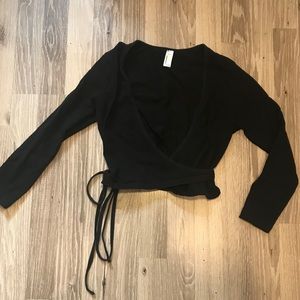 Wrap Black Crop Top